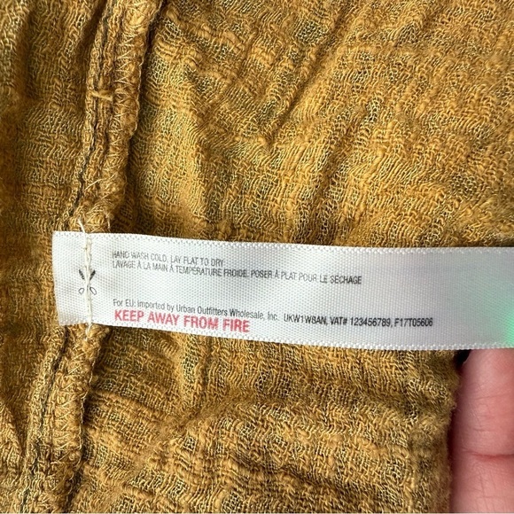 Free People One Yellow Asymmetrical Long Sleeve Open Blouse Women’s S - Picture 14 of 15